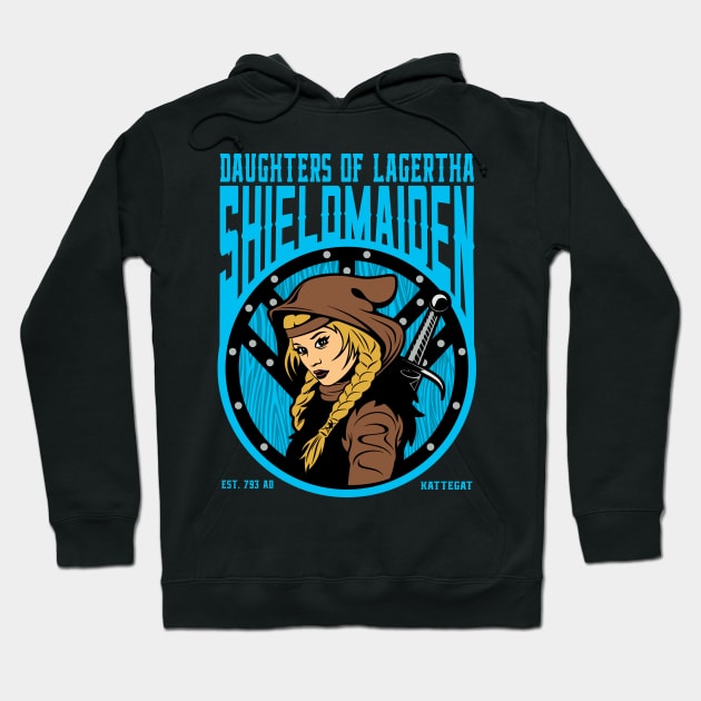 Daughters of Lagertha Viking Warrior Shield Maiden Hoodie by RadStar